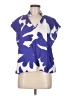 Crosby 100% Polyester Blue Short Sleeve Blouse Size M - photo 1
