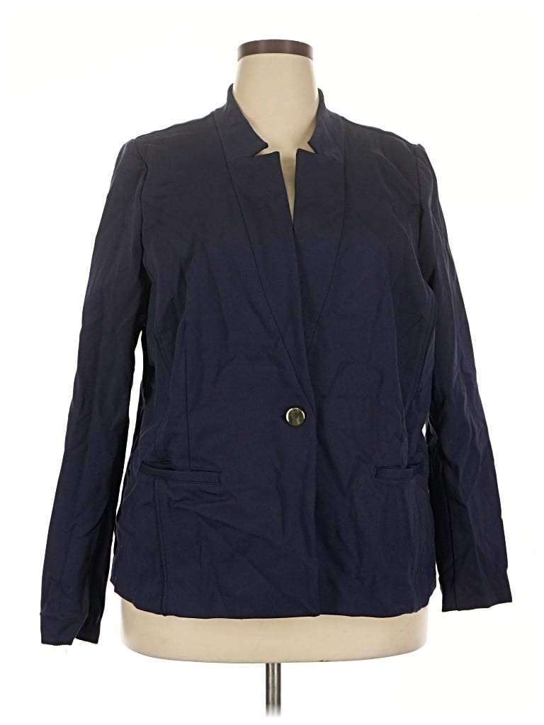 Pre-owned Eloquii Blazer Jacket In Blue