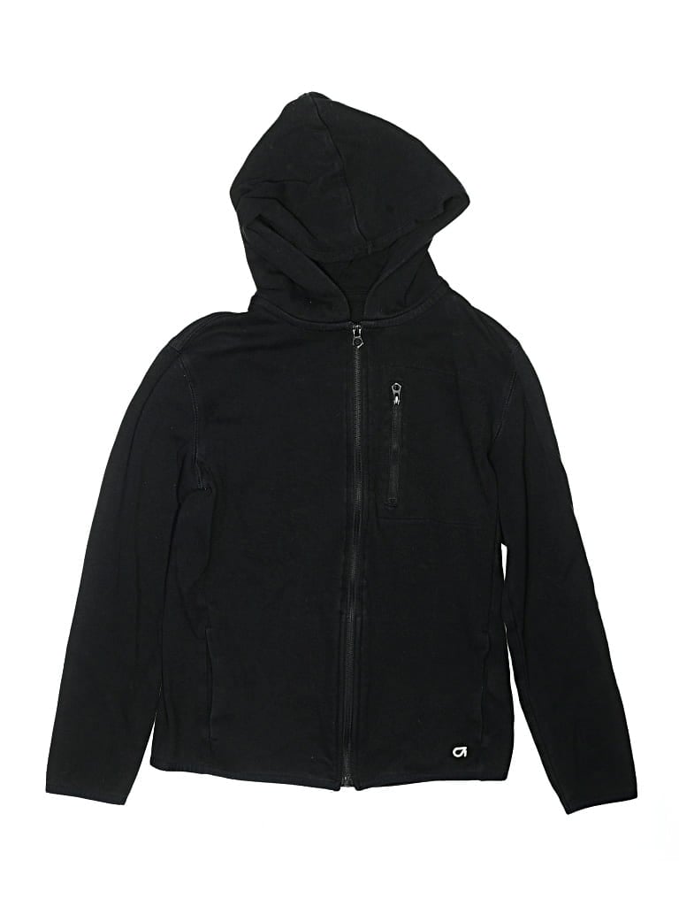 Pre-owned Gap Fit Kids' Zip Up Hoodie In Black
