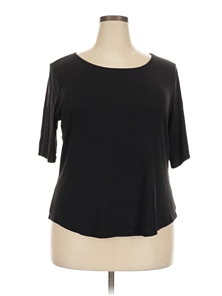 Pre-owned Apt. 9 Short Sleeve Top Black Scoop Neck Tops