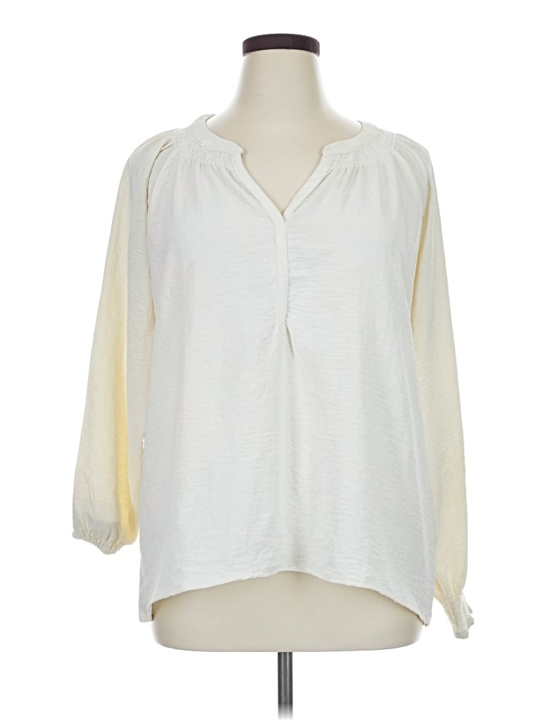 Pre-owned Wonderly 3/4 Sleeve Blouse In Ivory