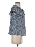 Max Studio 100% Polyester Blue Short Sleeve Blouse Size XS - photo 4