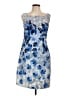 Connected Apparel Floral Blue Cocktail Dress Size 10 - photo 1