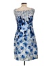 Connected Apparel Floral Blue Cocktail Dress Size 10 - photo 2