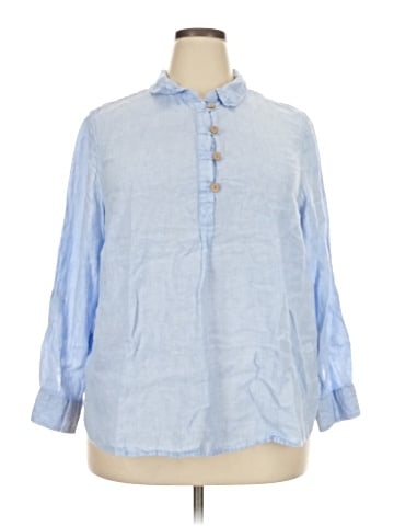Sigrid Olsen 3/4 Sleeve Button-Down Shirt (view 1)