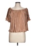 Shein 100% Polyester Tan Short Sleeve Blouse Size L - photo 1