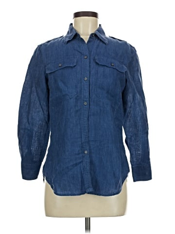 Lauren by Ralph Lauren 3/4 Sleeve Button-Down Shirt (view 1)