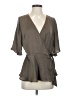 Doe & Rae 100% Polyester Gray 3/4 Sleeve Blouse Size S - photo 1