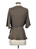 Doe & Rae 100% Polyester Gray 3/4 Sleeve Blouse Size S - photo 2