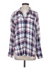 Supply & Demand 100% Rayon Plaid Blue Long Sleeve Button-Down Shirt Size XS - photo 1