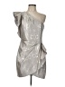 Saylor 100% Polyester Metallic Silver Cocktail Dress Size L - photo 1