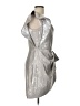Saylor 100% Polyester Metallic Silver Cocktail Dress Size L - photo 4