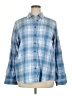 Lands' End Plaid Blue Long Sleeve Button-Down Shirt Size XL - photo 1