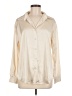 Chigant Metallic Ivory Long Sleeve Blouse Size M - photo 1