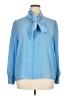oliver 100% Silk Blue Long Sleeve Silk Top Size XL - photo 1