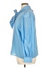 oliver 100% Silk Blue Long Sleeve Silk Top Size XL - photo 5