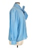 oliver 100% Silk Blue Long Sleeve Silk Top Size XL - photo 4