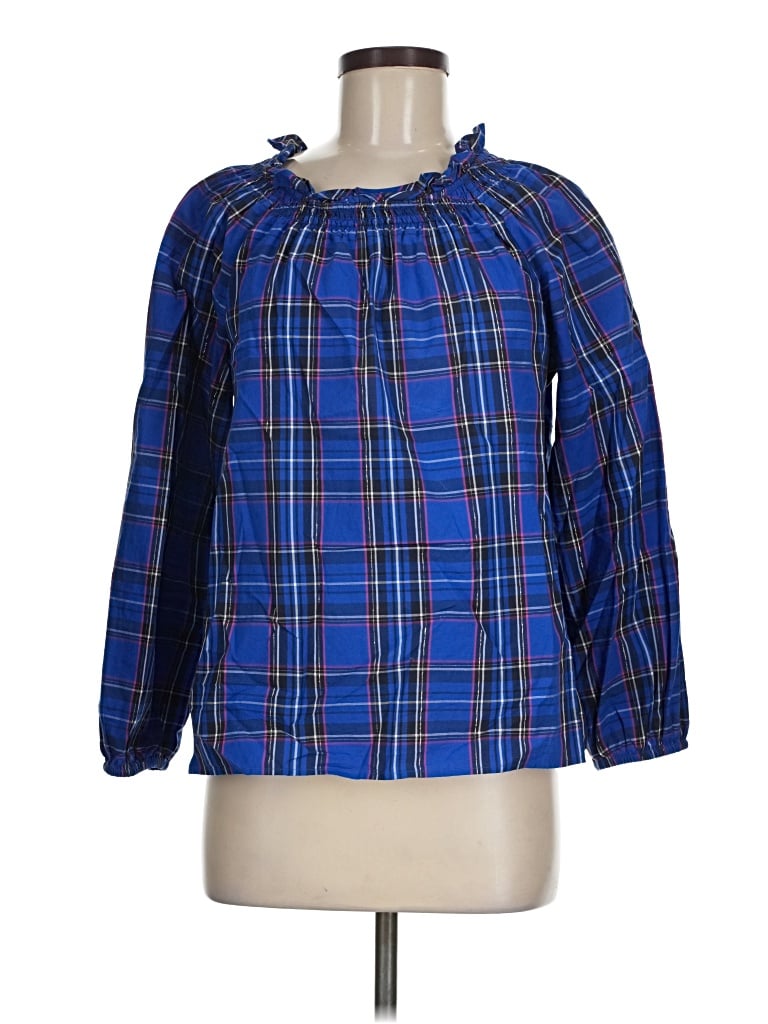 Pre-owned Talbots Long Sleeve Blouse In Blue