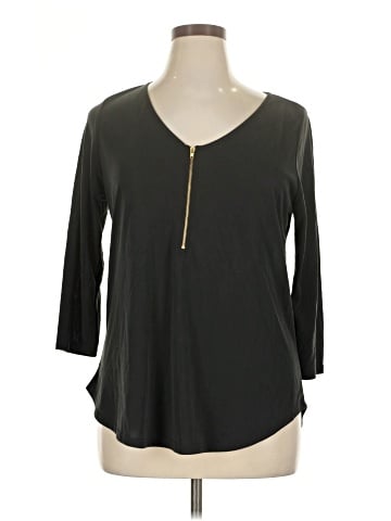 Green Envelope 3/4 Sleeve Top (view 1)