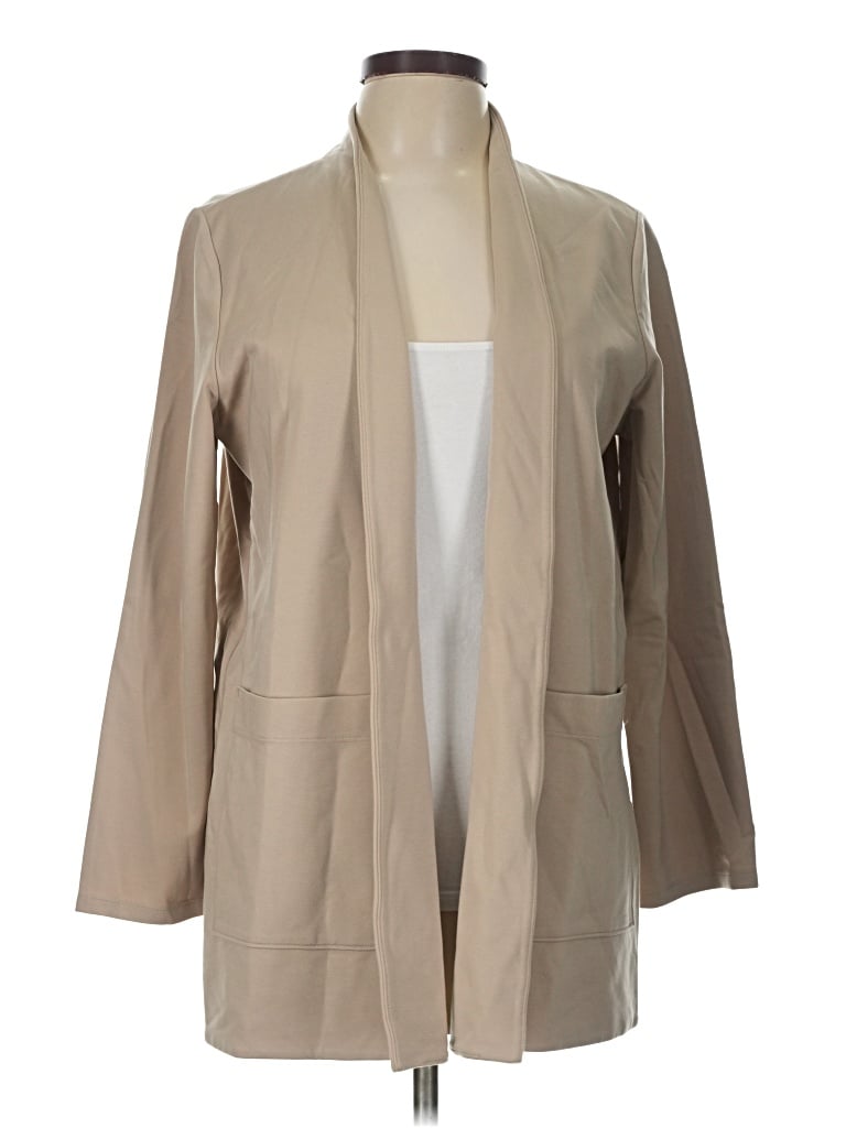 Pre-owned Eileen Fisher Cardigan Sweater In Tan
