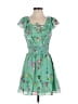 Parker 100% Polyester Tropical Green Cocktail Dress Size 0 - photo 1