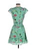 Parker 100% Polyester Tropical Green Cocktail Dress Size 0 - photo 2