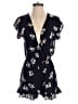 Honey Punch 100% Polyester Floral Blue Romper Size S - photo 1