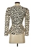 Pomelo 100% Polyester Animal Print Ivory Long Sleeve Blouse Size XS - photo 2