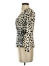 Pomelo 100% Polyester Animal Print Ivory Long Sleeve Blouse Size XS - photo 5
