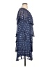 Ignite Evenings 100% Polyester Polka Dots Blue Casual Dress Size 14 (petite) - photo 4