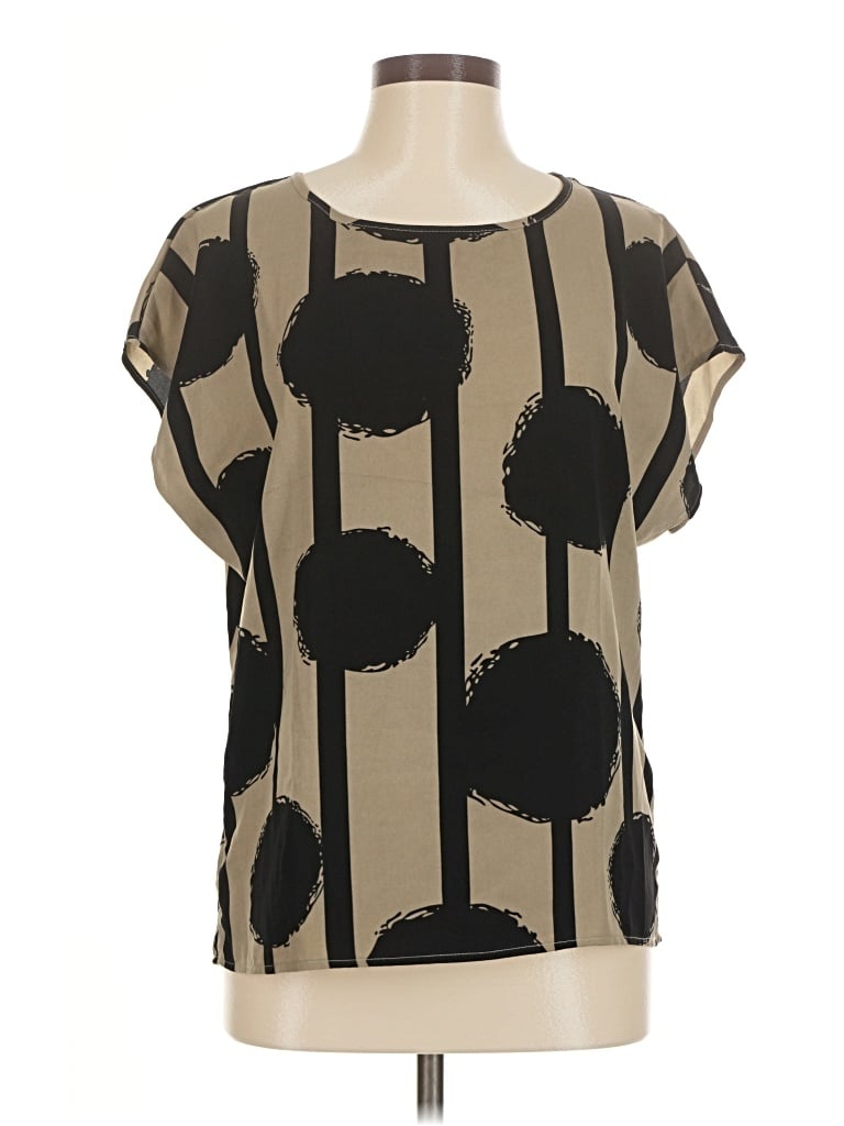 Pre-owned Emery Rose Short Sleeve Blouse In Black