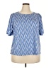Democracy Chevron-herringbone Blue Short Sleeve T-Shirt Size 2X - photo 1