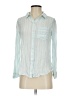 ABound 100% Rayon Stripes Blue Long Sleeve Button-Down Shirt Size XS - photo 1