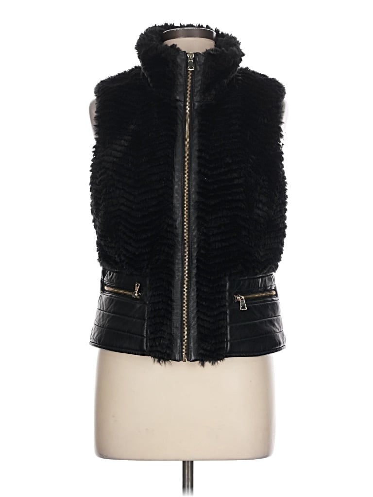 Pre-owned Ci Sono Faux Fur Vest In Black