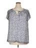 Max Studio 100% Polyester Floral Red Gray Short Sleeve Blouse Size 1X - photo 1