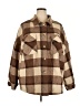 Shein Curve 100% Polyester Plaid Brown Purple Coat Size 20 Plus (4) - photo 1