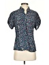 Unbranded Floral Teal Blue Short Sleeve Blouse Size S (estimated) - photo 1