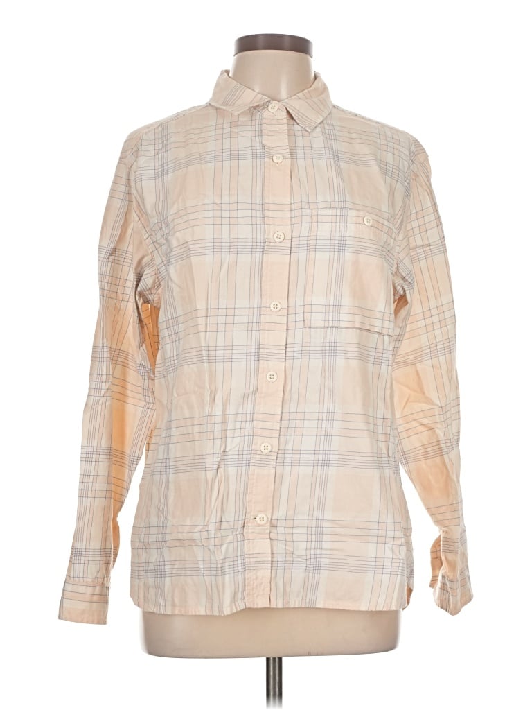 Pre-owned Rei Co Op Long Sleeve Button Down Shirt In Tan