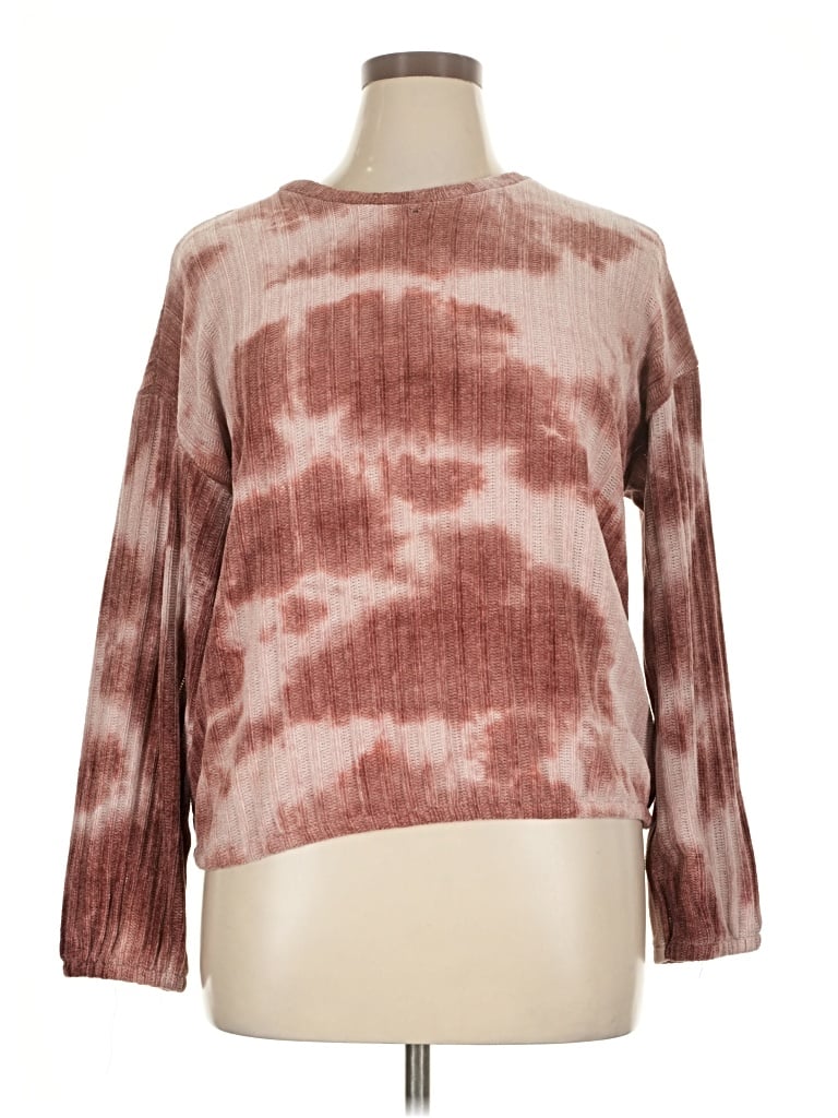 Pre-owned Ovs Long Sleeve T-shirt In Burgundy