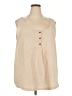 Unbranded 100% Polyester Tan Sleeveless Blouse Size 2X - photo 1