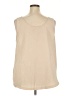 Unbranded 100% Polyester Tan Sleeveless Blouse Size 2X - photo 2