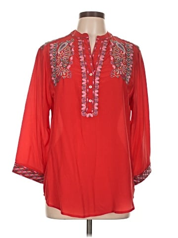 Sigrid Olsen Long Sleeve Silk Top (view 1)