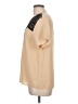 Lie 100% Nylon Tan Short Sleeve Blouse Size L - photo 5