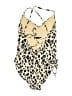Kona Sol Animal Print Ivory One Piece Swimsuit Size L - photo 2