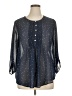Daniel Rainn 100% Polyester Stars Blue 3/4 Sleeve Blouse Size XL - photo 1