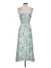 Lavender Brown Floral Blue Casual Dress Size S - photo 2