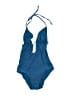 Unbranded Solid Blue One Piece Swimsuit Size M - photo 2