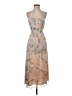 Intermix 100% Silk Floral Tan Cocktail Dress Size 4 - photo 1