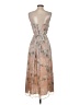Intermix 100% Silk Floral Tan Cocktail Dress Size 4 - photo 2