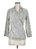J. McLaughlin Silver 3/4 Sleeve Blouse Size M - photo 1